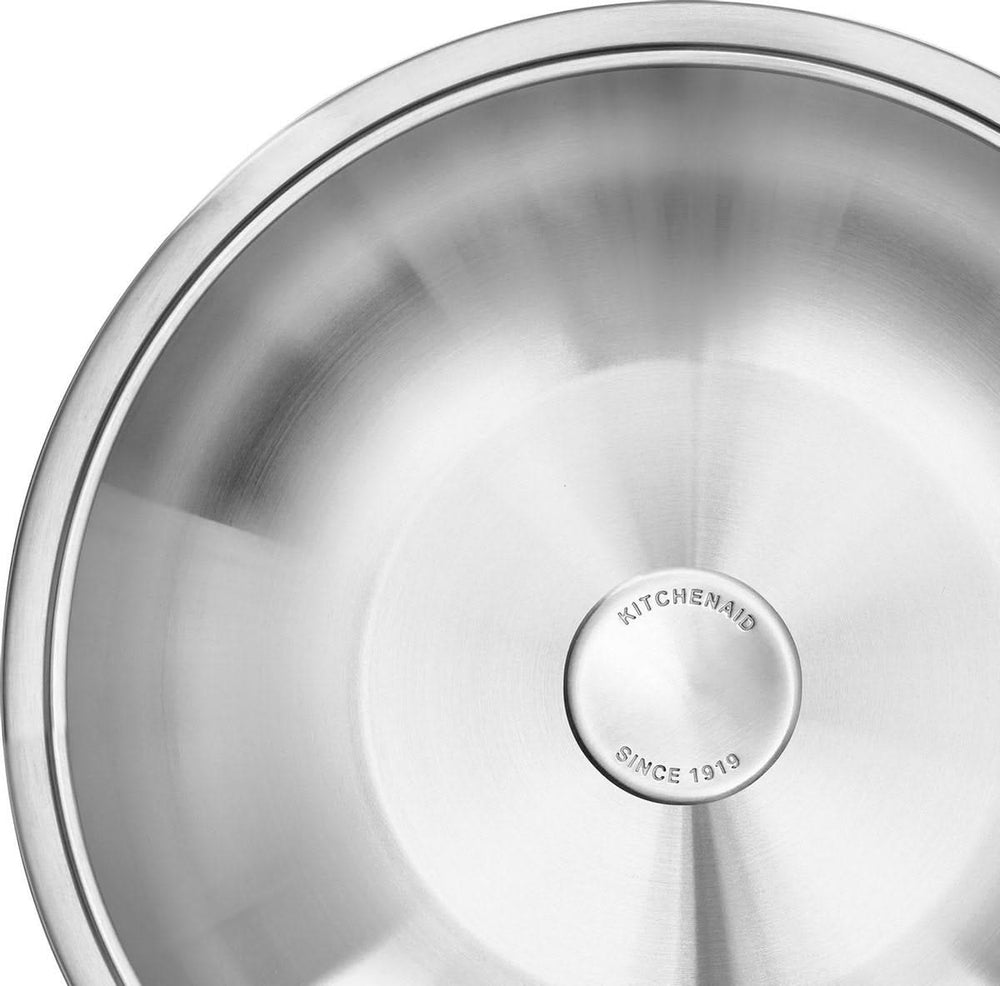 KitchenAid Wokpan met deksel Tri-Ply RVS ø 28 cm / 3.6 Liter - binnenkant