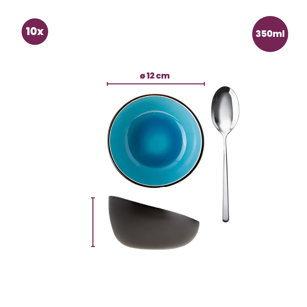 Set de petits bols Cosy & Trendy - Bols a soupe - Streetfood - 12 cm - 10 pièces