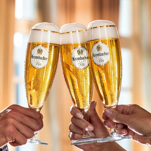Verre à bière Krombacher sur pied 300 ml - 4 pièces