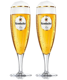  Verres à bière Krombacher sur pied 300 ml - 2 pièces