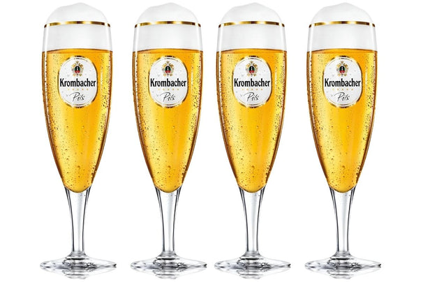 Verre à bière Krombacher sur pied 300 ml - 4 pièces