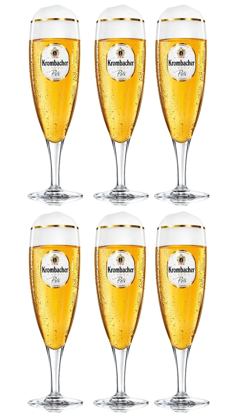 Verres à bière Krombacher sur pied 300 ml - 6 pièces