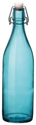 Bouteille à bouchon mécanique Bormioli Rocco Giara - Bleu clair - 1 litre
