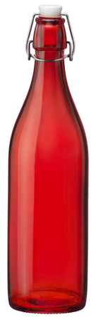 Bouteille à bouchon mécanique Bormioli Rocco Giara - Rouge - 1 litre