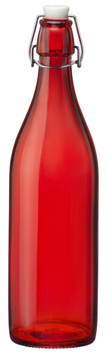 Bouteille à bouchon mécanique Bormioli Rocco Giara - Rouge - 1 litre