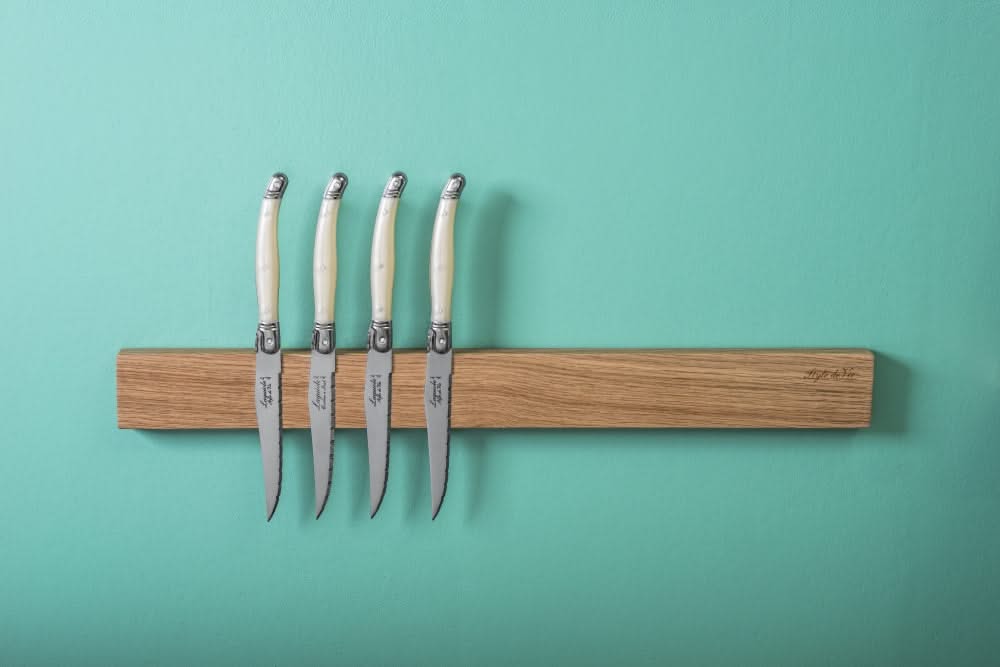 Barre magnétique a couteaux Laguiole Style de Vie - Mural - Chêne - 50 cm