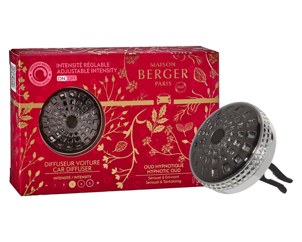 Diffuseur voiture Maison Berger Celebration Gun Metal & Argent - Oud Hypnotique - avec recharge
