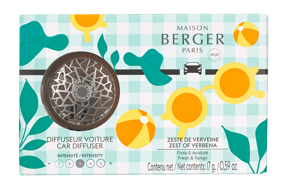 Diffuseur Voiture Maison Berger Estivale Graphic - Zeste de Verveine - avec recharge