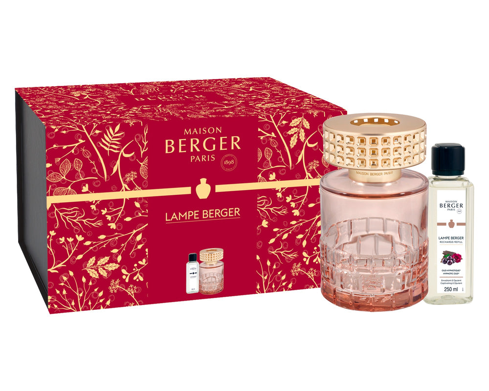 Maison Berger Giftset - Geurbrander - Celebration Nude - Hypnotic Oud - 250 ml - inhoud giftset met doos
