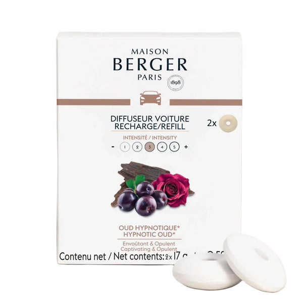 Recharge pour diffuseur voiture Maison Berger - Oud Hypnotique - 2 pièces