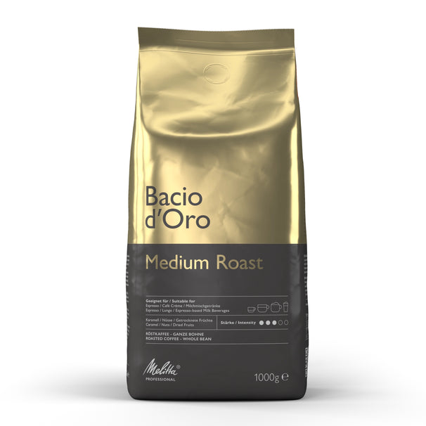 Melitta Grains de café / Grains d'espresso Bacio d'Oro - Torréfaction moyenne - 1 kg