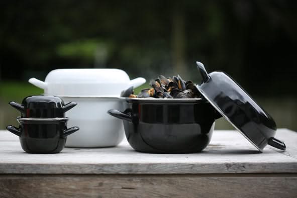 Casserole à moules Cosy & Trendy - en acier émaillé - Noir - ø 18 cm