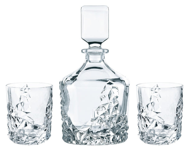 Set à whisky Nachtmann Sculpture 3 pièces - Carafe 750 ml & 2 verres à whisky 365 ml