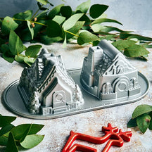 Moule à gâteau Nordic Ware Maison en pain d'épice Duet Argent - Aluminium coulé - 32 x 17 cm