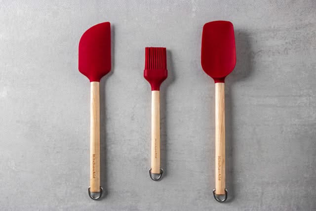 Set de spatules KitchenAid - en bouleau - Core Rouge Impérial - 3 pièces
