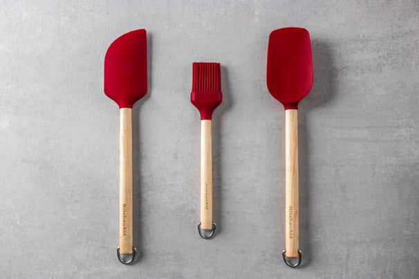 Set de spatules KitchenAid - en bouleau - Core Rouge Impérial - 3 pièces