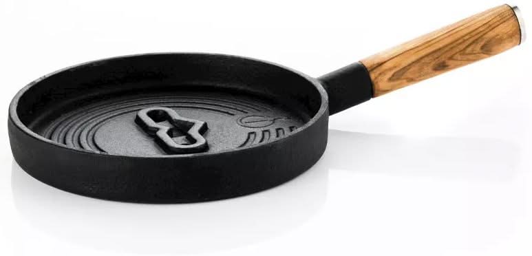 Poêle à servir Forged - en fonte - Churrasco - ø 18 cm - en bois d'olivier