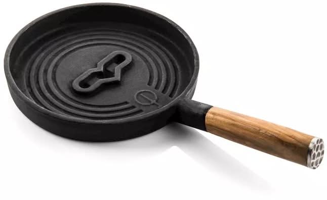Poêle à servir Forged - en fonte - Churrasco - ø 18 cm - en bois d'olivier