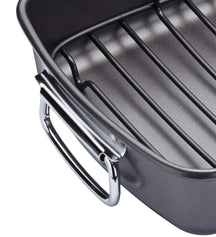MasterClass Plat à rôtir avec grille - 40 x 28 cm - revêtement antiadhésif standard