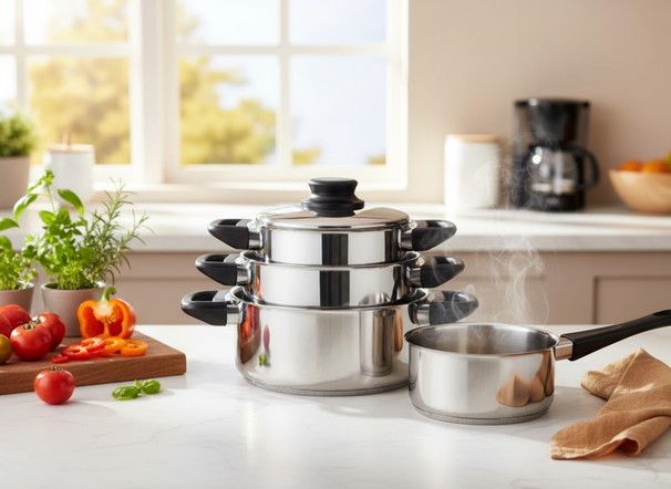 Ensemble de casseroles Cookinglife - en acier inoxydable - 4 pièces