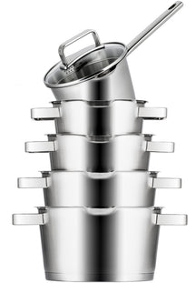 Set de casseroles Sola - Casseroles en inox - Diamond - Ø16-24 cm - 5 pièces