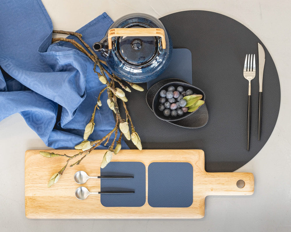 Set de sets de table Cookinglife - en cuir vegan - Placemats - Ø38 cm - 6 pièces