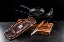 Set de housses pour couteaux Forged - en cuir pull-up - 8 couteaux - 5 pièces