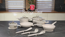 Ensemble de Casseroles BerlingerHaus 11 Pièces Crème Mat - Casseroles ø 16, 20, 24, 28 cm & Poêles ø 24, 28 cm - Tous Feux Dont Induction