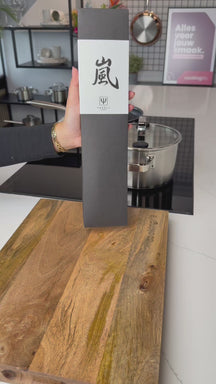 Yaxell Couteau Nakiri Zen 16,5 cm - Acier damassé inoxydable 37 plis - Manche en Micarta et toile