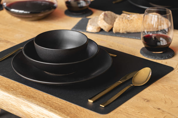 Set d'assiettes Studio Tavola - Assiette dessert - Black Tie - 19 cm - 6 pièces