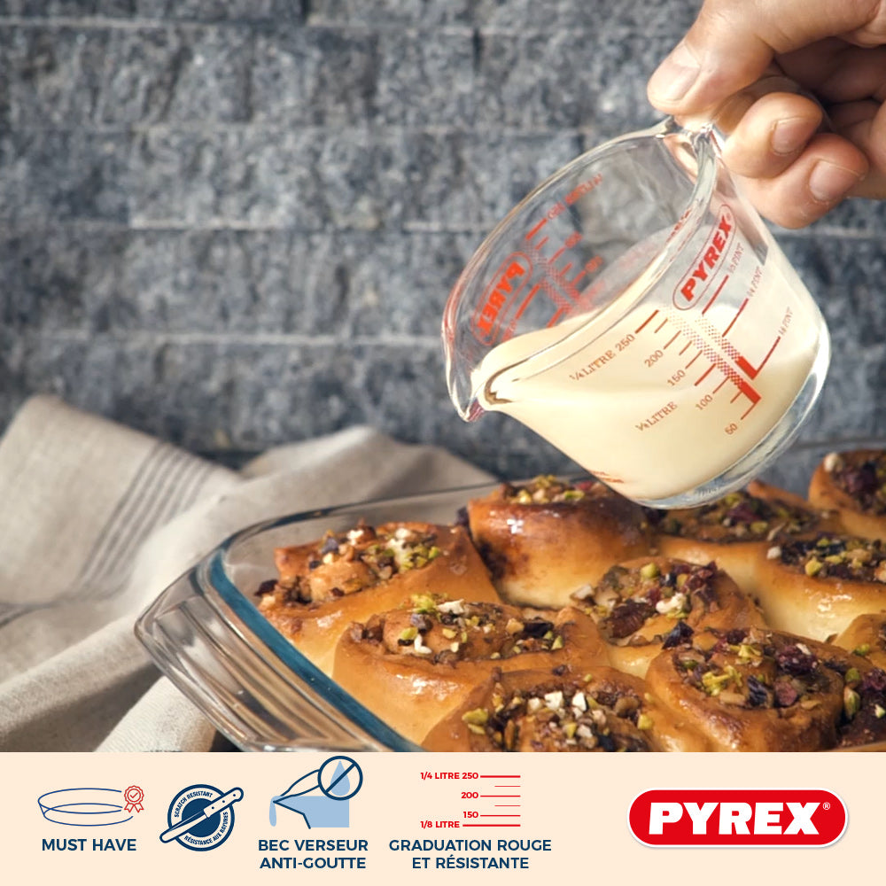 Set de Verres Doseur en Verre Pyrex Iconics' 3 Pièces - 250 ml, 500 ml & 1 Litre