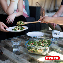 Set de plats à four en verre avec couvercle Pyrex Cook & Store 3 pièces - 400 ml, 1,1 litre & 2,5 litres