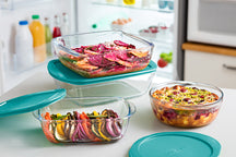 Set de plats à four en verre avec couvercle Pyrex Cook & Store 3 pièces - 400 ml, 1,1 litre & 2,5 litres