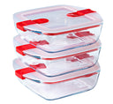 plats à four en verre avec couvercle Pyrex Cook & Heat 1 litre - 3 pièces
