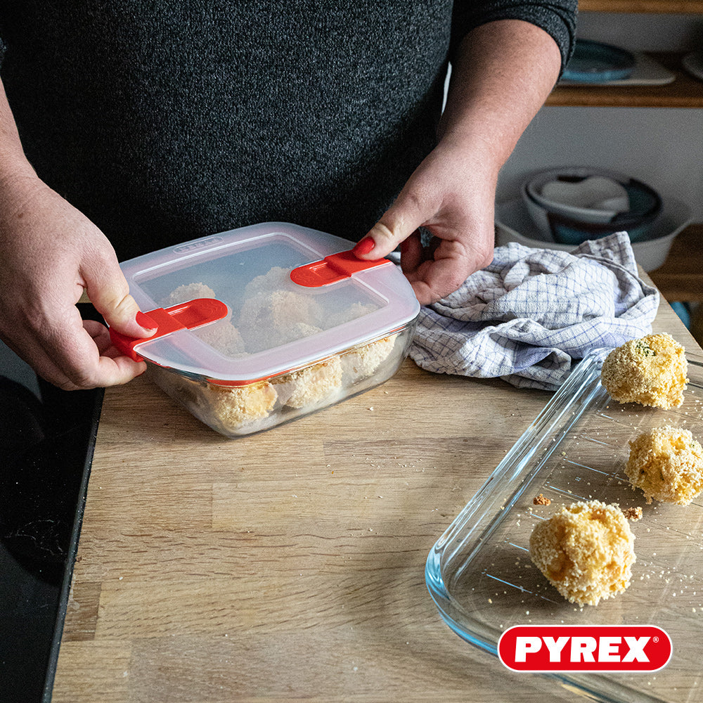 plats à four en verre avec couvercle Pyrex Cook & Heat 1 litre - 3 pièces