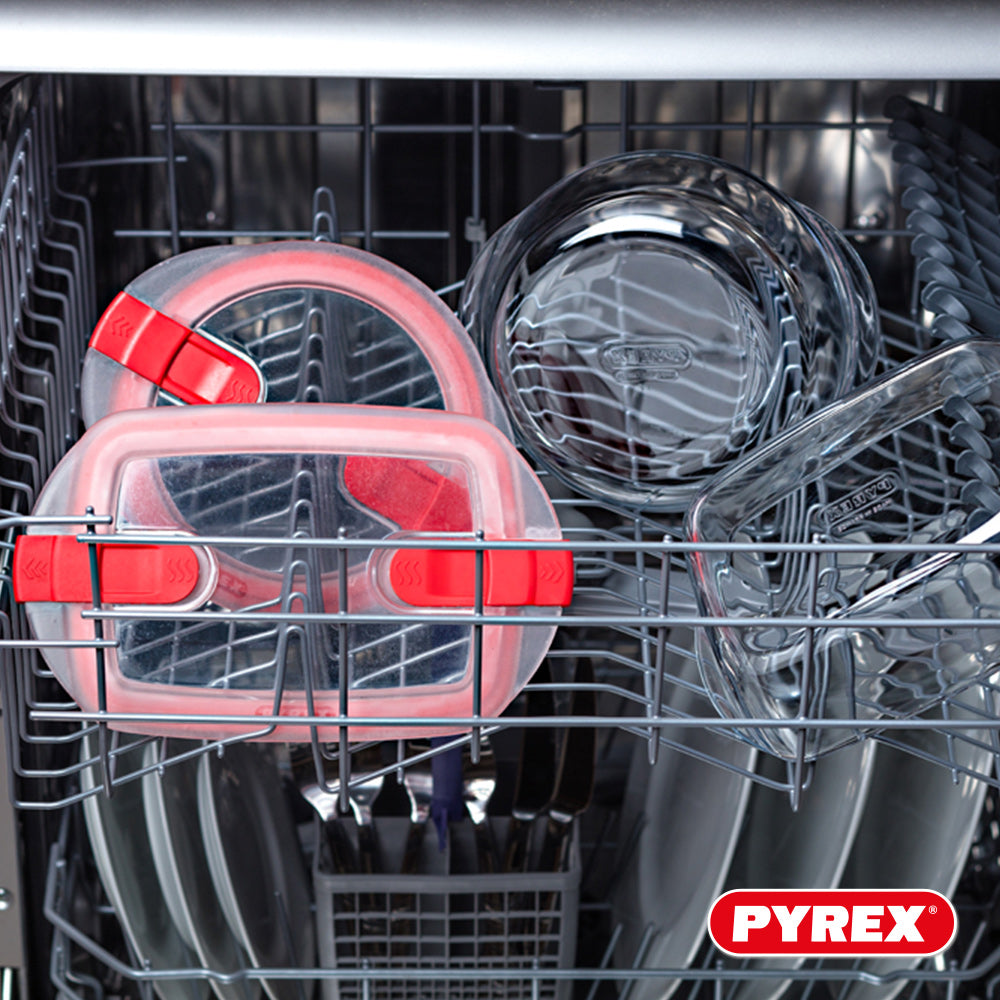 plats à four en verre avec couvercle Pyrex Cook & Heat 1 litre - 3 pièces