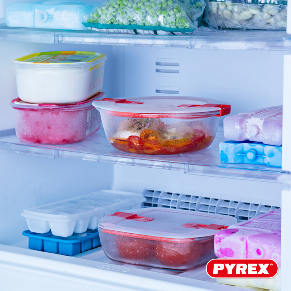 plats à four en verre avec couvercle Pyrex Cook & Heat 1 litre - 3 pièces