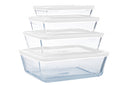 Set de plats à four en verre avec couvercle Pyrex Cook & Freeze 4 pièces - 800 ml, 1,5 litre, 2,6 litres & 4 litres
