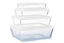 Set de plats à four en verre avec couvercle Pyrex Cook & Freeze 4 pièces - 800 ml, 1,5 litre, 2,6 litres & 4 litres