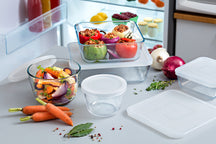 Set de plats à four en verre avec couvercle Pyrex Cook & Freeze 4 pièces - 800 ml, 1,5 litre, 2,6 litres & 4 litres