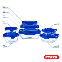 Set de Plats à four en verre avec couvercle Pyrex Cook & Go 7 pièces