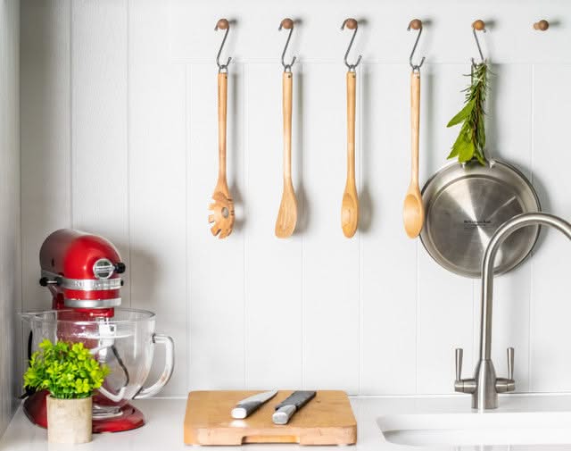 Cuillère a spaghetti KitchenAid - Cuillère a pâtes - Core - en bois - 34 cm