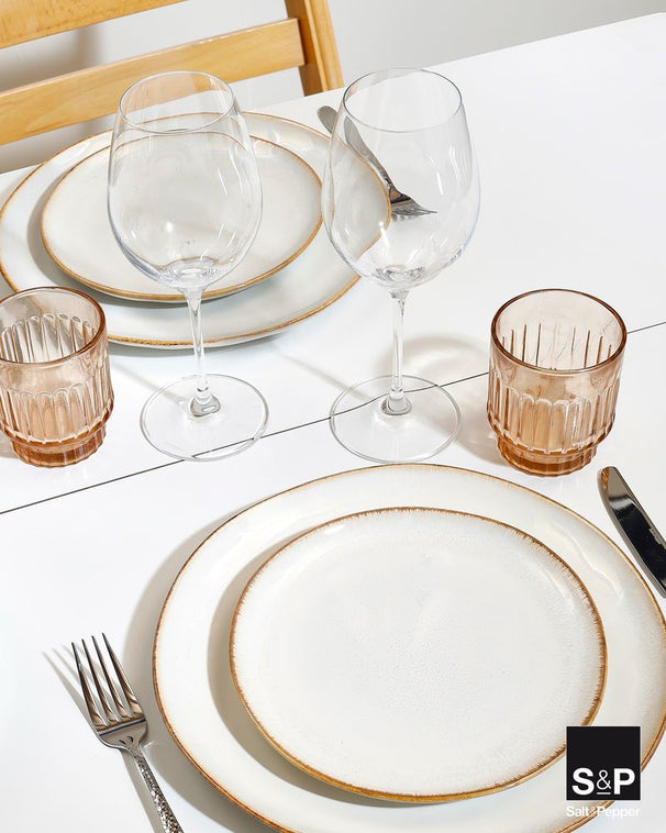 Ensemble d'assiettes diner Salt & Pepper - Blanc - Artisan - 28 cm - 4 pièces