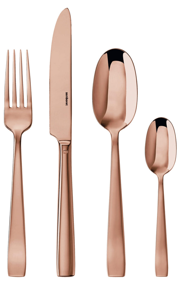 Ensemble de couverts Sambonet Flat en cuivre de 24 pièces