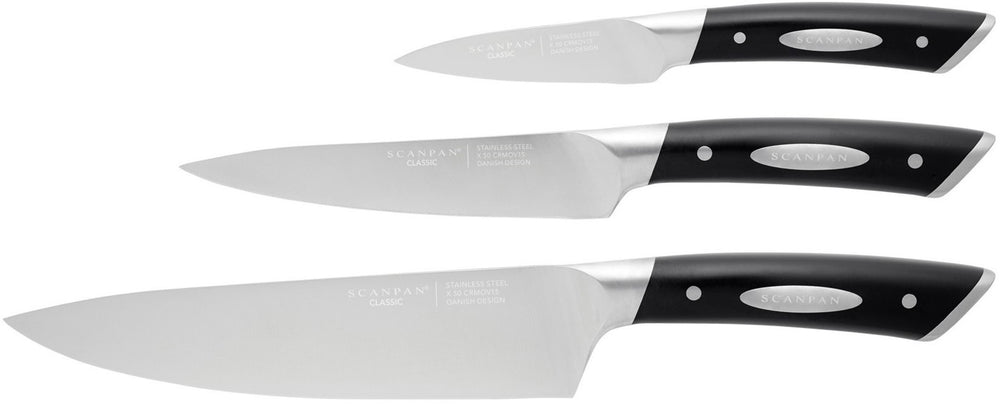 Ensemble de couteaux SCANPAN Classic 3 pièces - Couteau de chef, Couteau d'office & Couteau éplucheur
