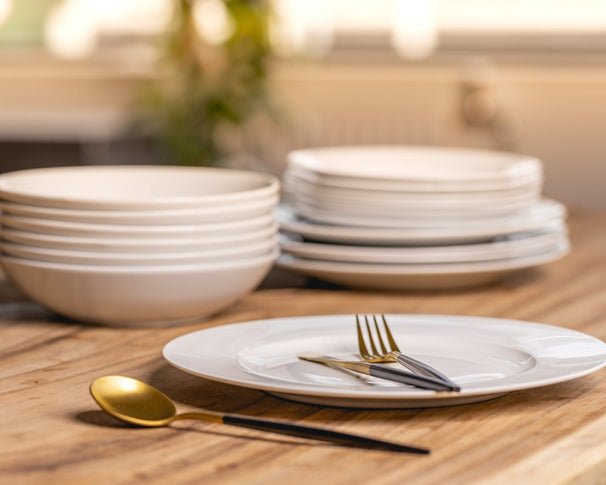 Ensemble de vaisselle Studio Tavola - 6 personnes - Blanc - 18 pièces