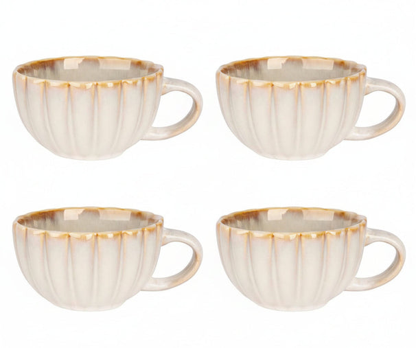 Set de tasses à café Cosy&Trendy - Avec anse - Astera Pearl - 450 ml - 4 pièces