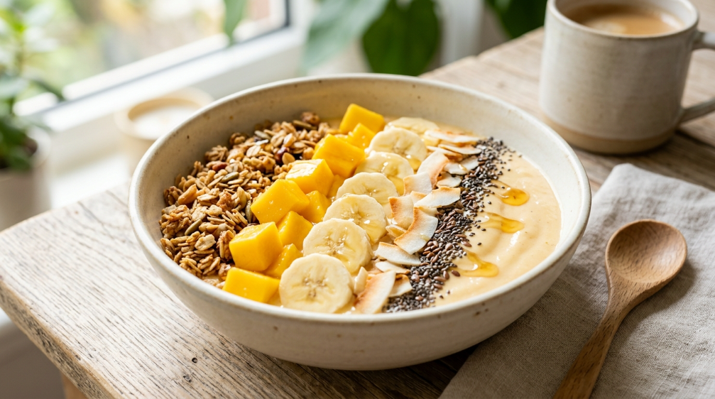 Un petit-déjeuner qui commence bien la journée et qui se présente joliment à table.