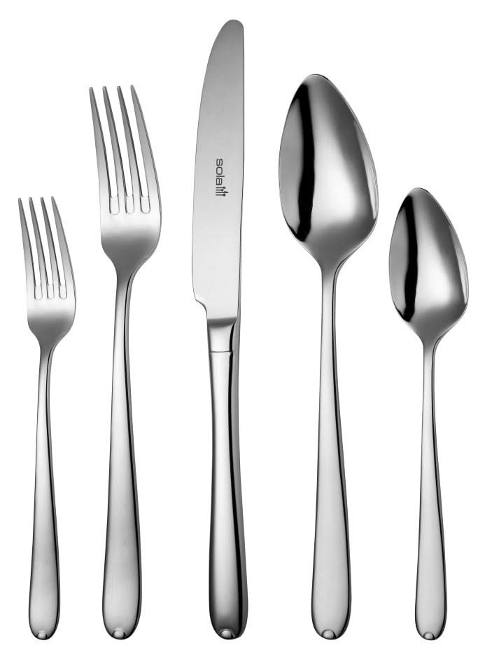 Set de couverts Sola - en inox 18/10 - Fleurie - 9 personnes - 90 pièces