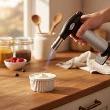 Brûleur à crème brûlée Hendi - Chalumeau de cuisine - en acier - 19 cm